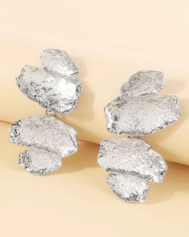 Aretes Doble Alga Plana Plata